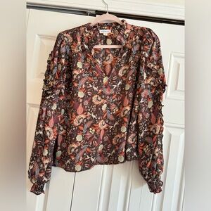 Printed long sleeve blouse